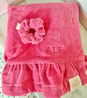 Ruffle Hem Towel Wrap - Strawberry