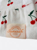 Ruffle Hem Towel Wrap - Cherry